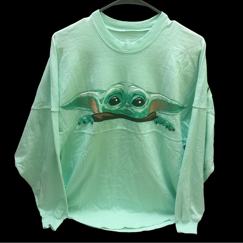 Disney Spirit Mint Green Baby Yoda Long Sleeve Tee XS